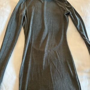 Edikted Slate Gray Long Sleeve Dress